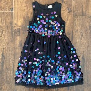 Cat & Jack girls 7/8 black sequined dress